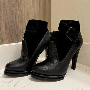 Alexander Wang Black High Heels Ankle Boots Leather Stilettos Sz EU 35.5